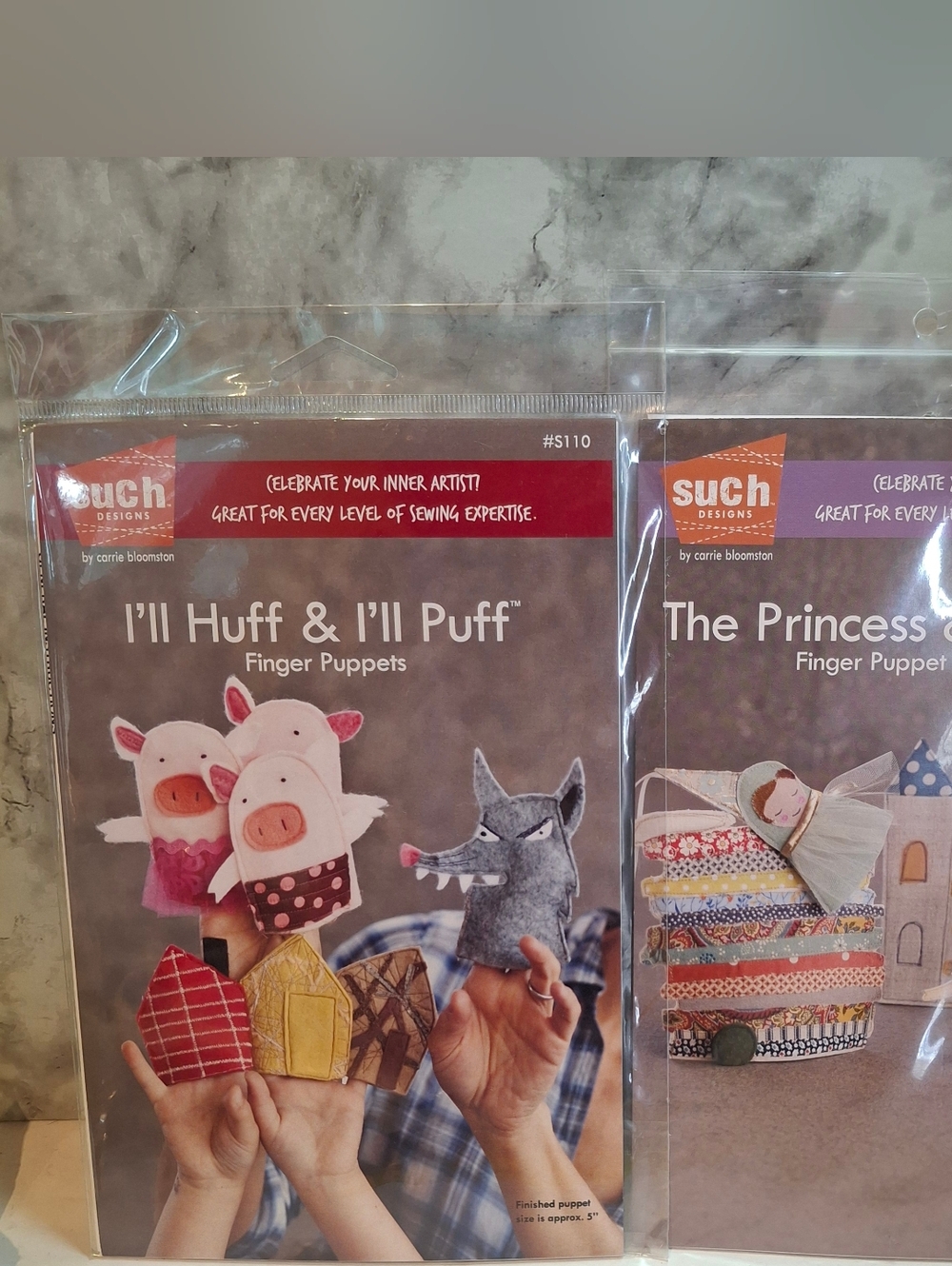 Storybook Finger Puppet Sewing Patterns 3 Little Pigs Princess & Pea Play Child